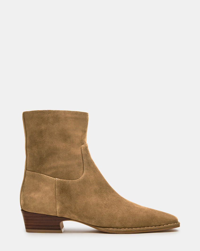 DEFINE Taupe Suede Square-Toe Women's Ankle Boot | Steve Madden