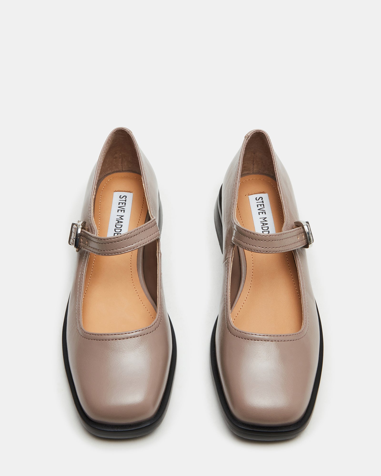 DELANCY Taupe Leather Women's Mary Jane Flats – Steve Madden