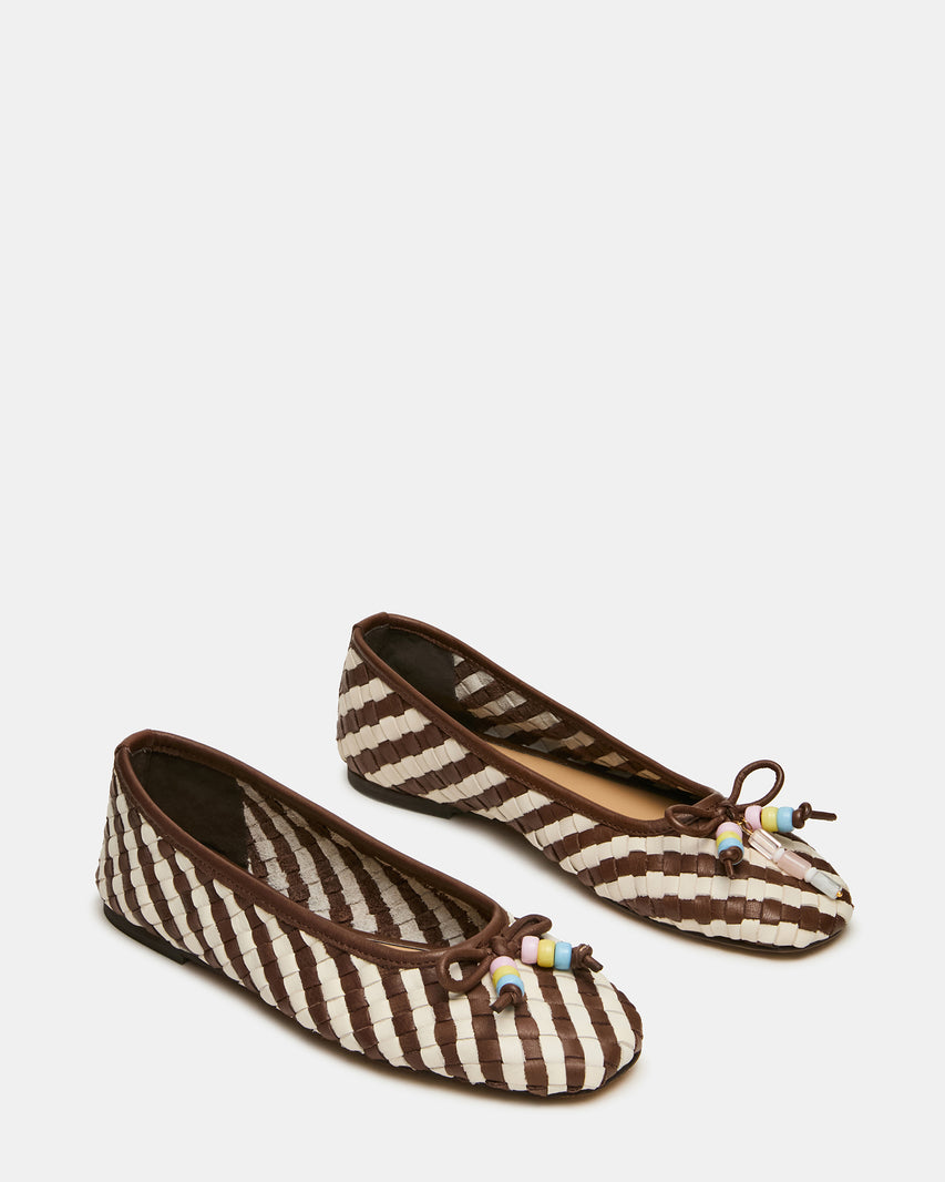 DIVY WHITE/BROWN LEATHER