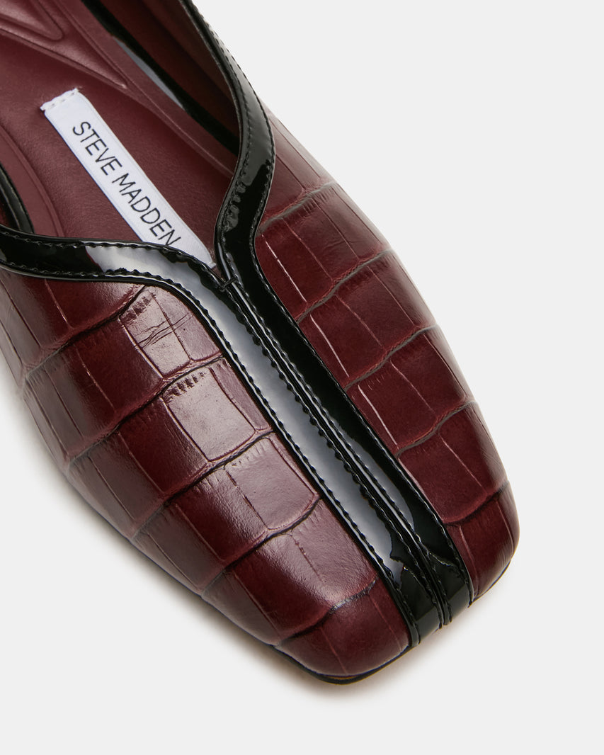 DORELIA BURGUNDY CROCODILE LEATHER - view 3