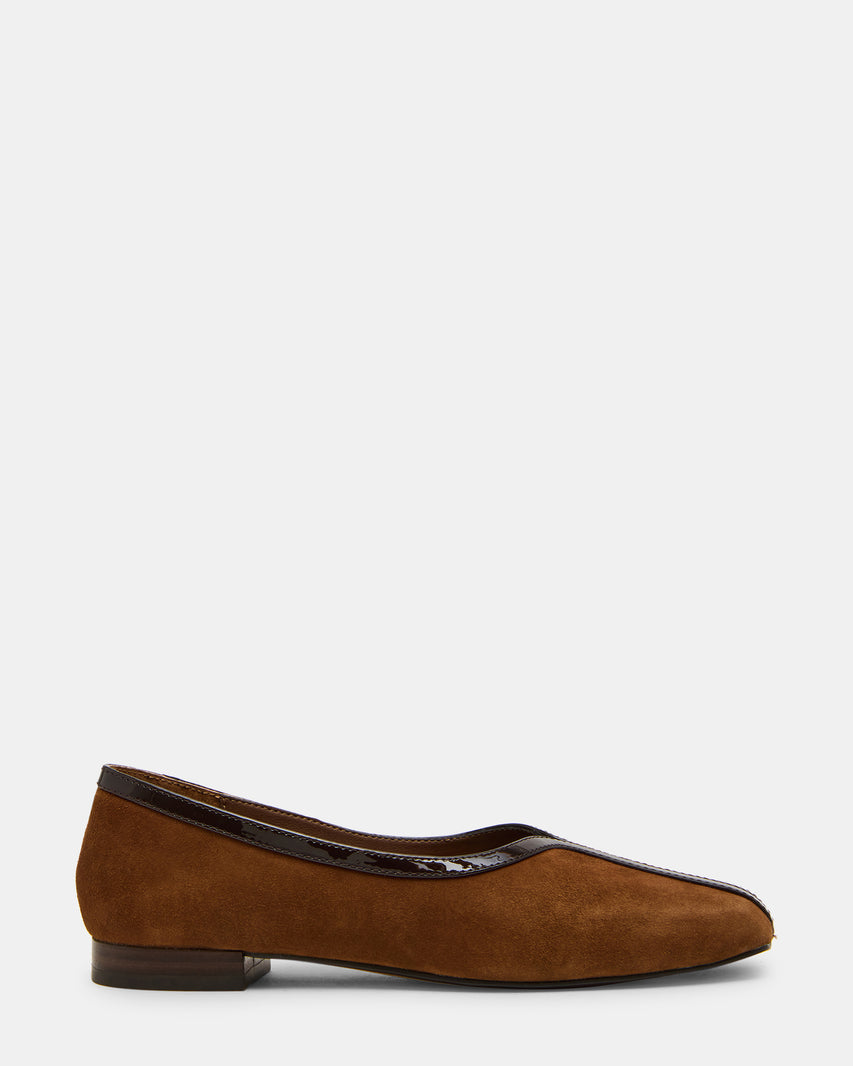 DORELIA Chestnut Square-Toe Ballet Women's Flat | Steve Madden