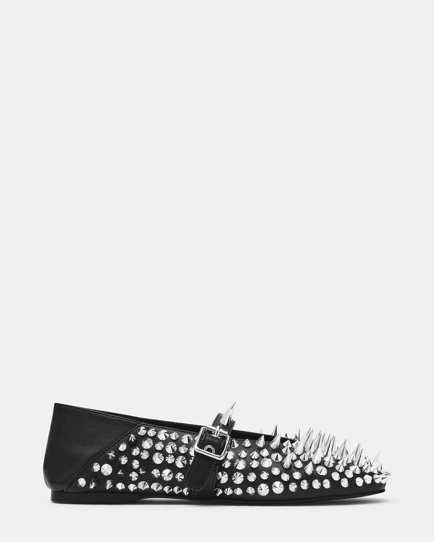 DRAX Black Mary Jane Embellished Women's Ballet Flat | Steve Madden