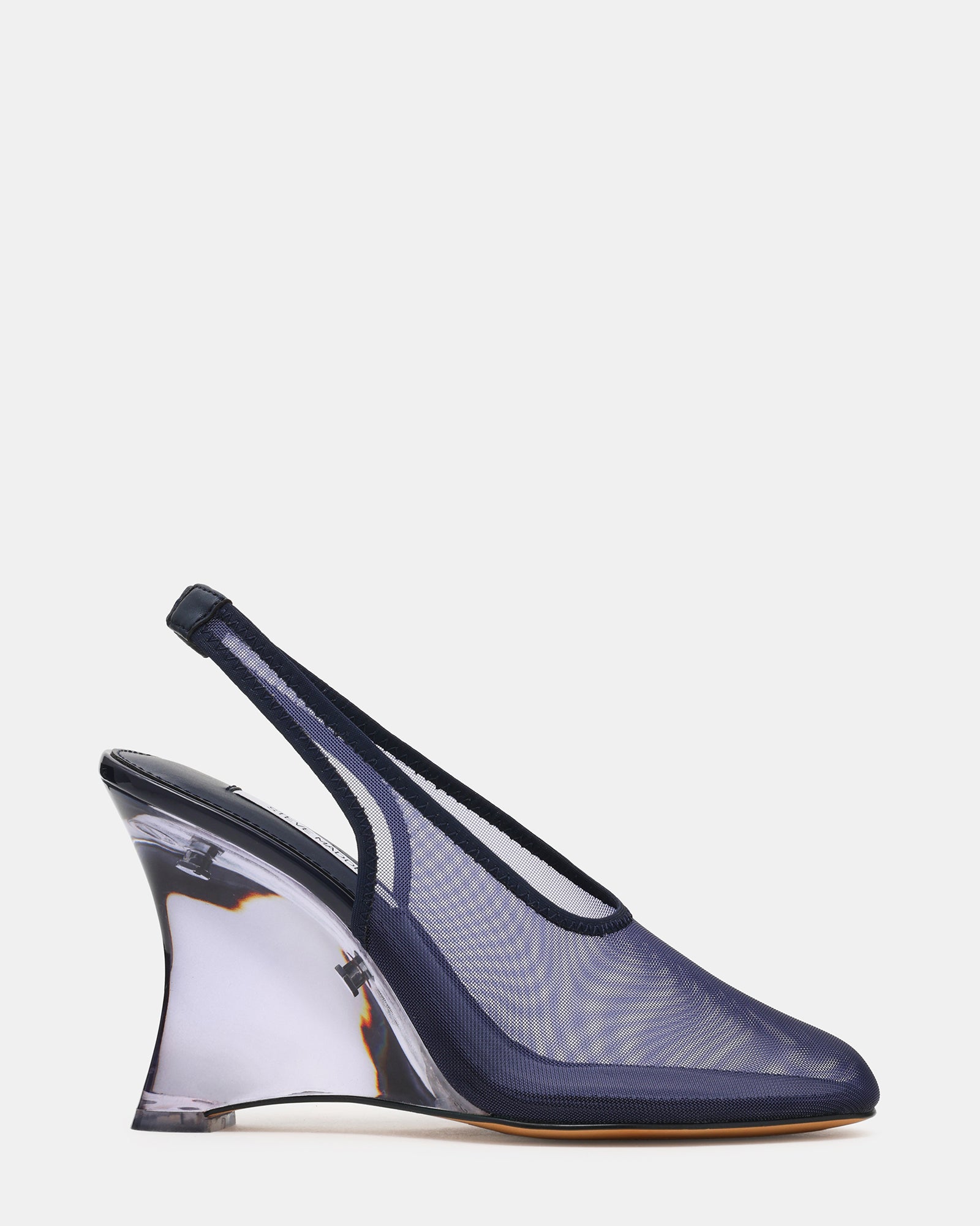 DYRA Navy Multi Transparent Wedge Slingback Mesh Women's Heel | Steve Madden