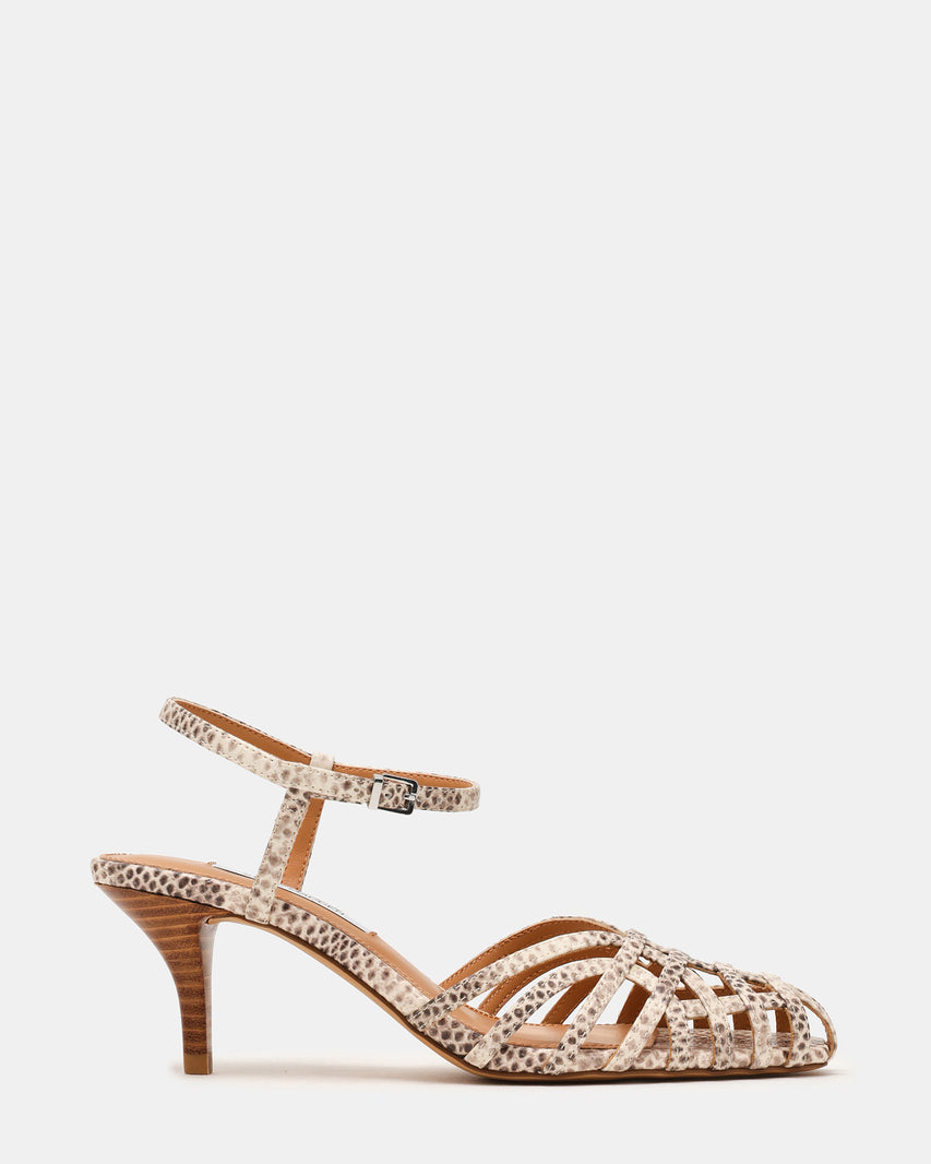 EDIN Snake Fisherman Caged Strappy Women's Kitten Heel | Steve Madden