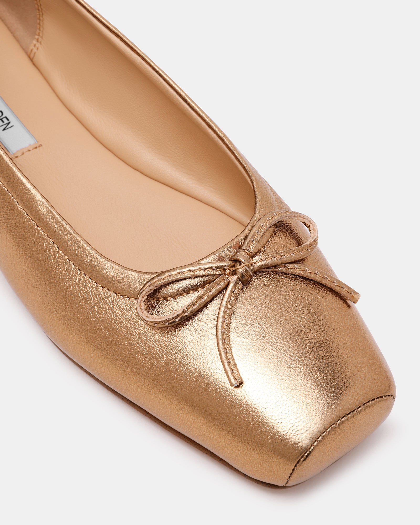 Steve Madden Women's Eleve Square Toe Flats - Bronze - Size 7.5