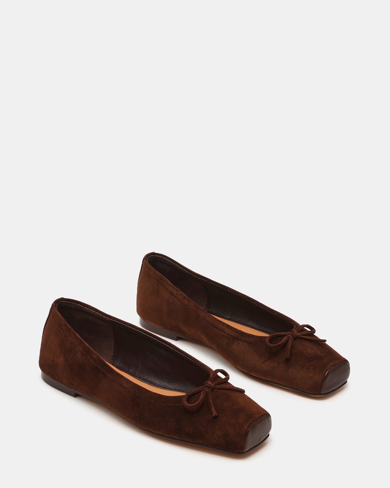 Steve Madden Women's Eleve Square Toe Flats - Chocolate Brown Suede - Size 11