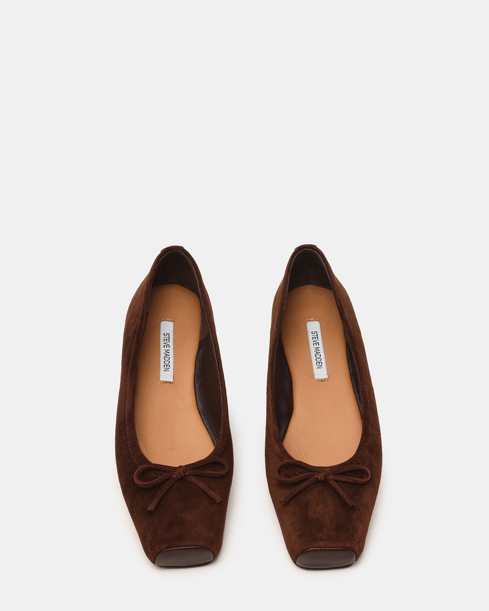Steve Madden Women's Eleve Square Toe Flats - Chocolate Brown Suede - Size 5.5 - Leather Steve Madden Women's Eleve Square Toe Flats - Chocolate Brown Suede - Size 5.5 - Leather