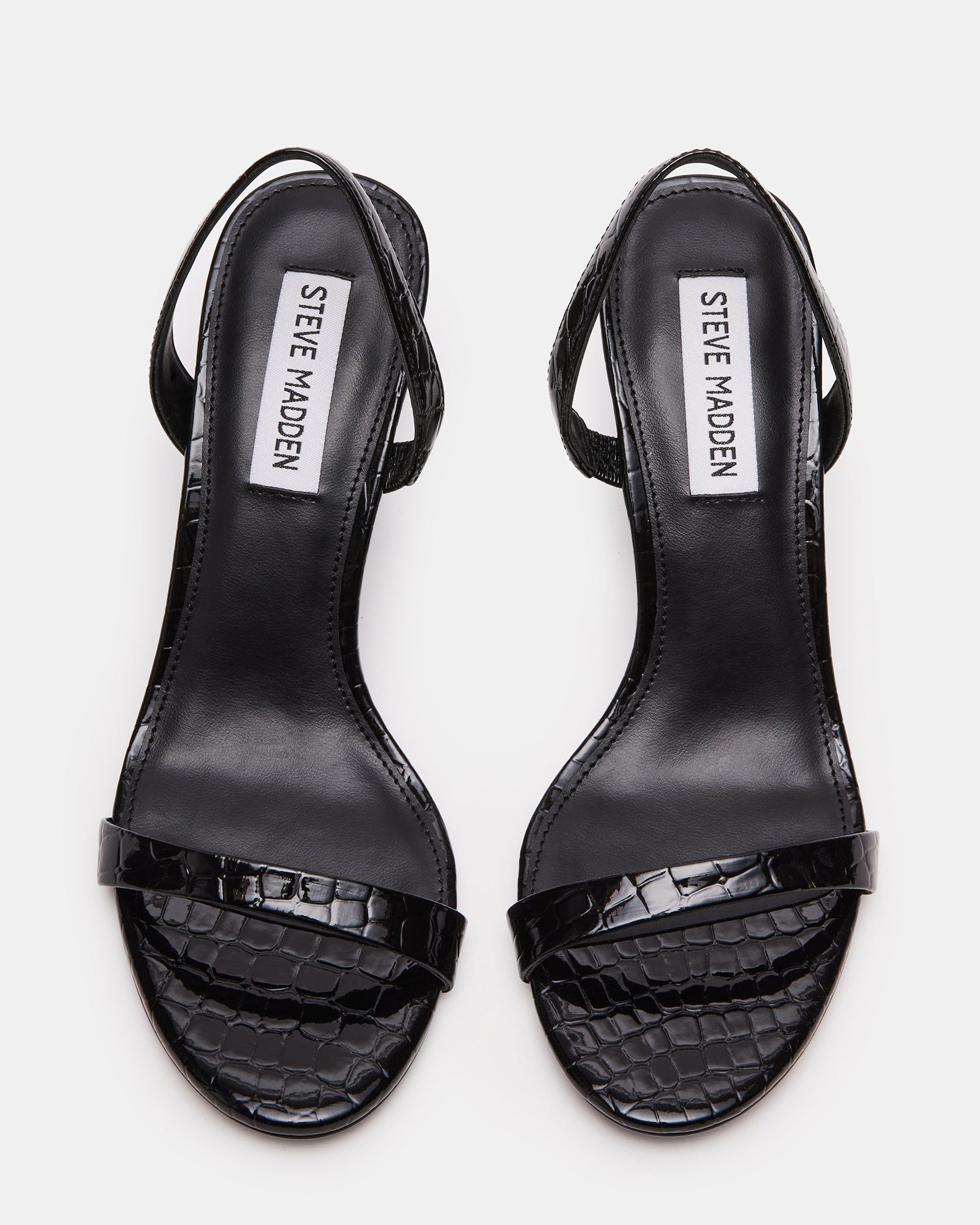 ELMA Black Crocodile Slingback Strappy Heel | Women's Heels – Steve Madden