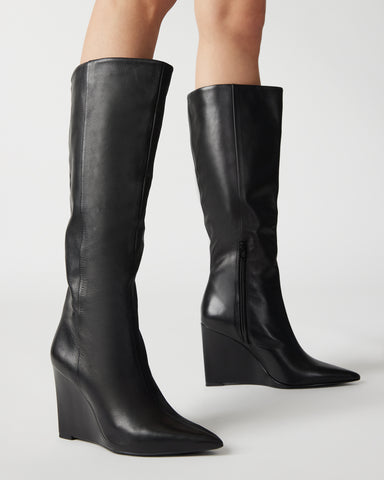 steve madden brown wedge boots