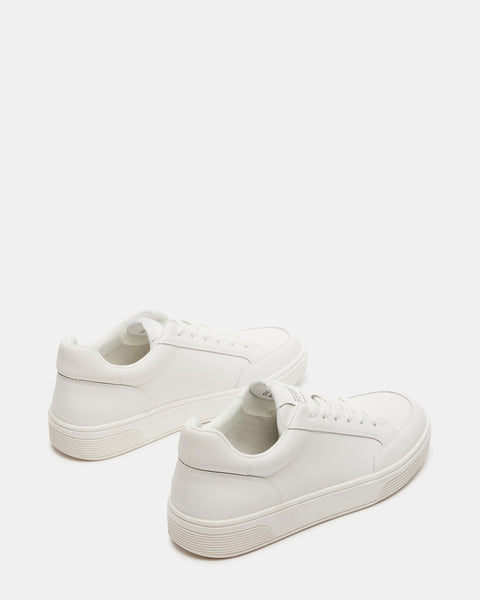 ENGAGE White Leather Basic Essential Lace-up Sneaker | Women's Sneakers ...