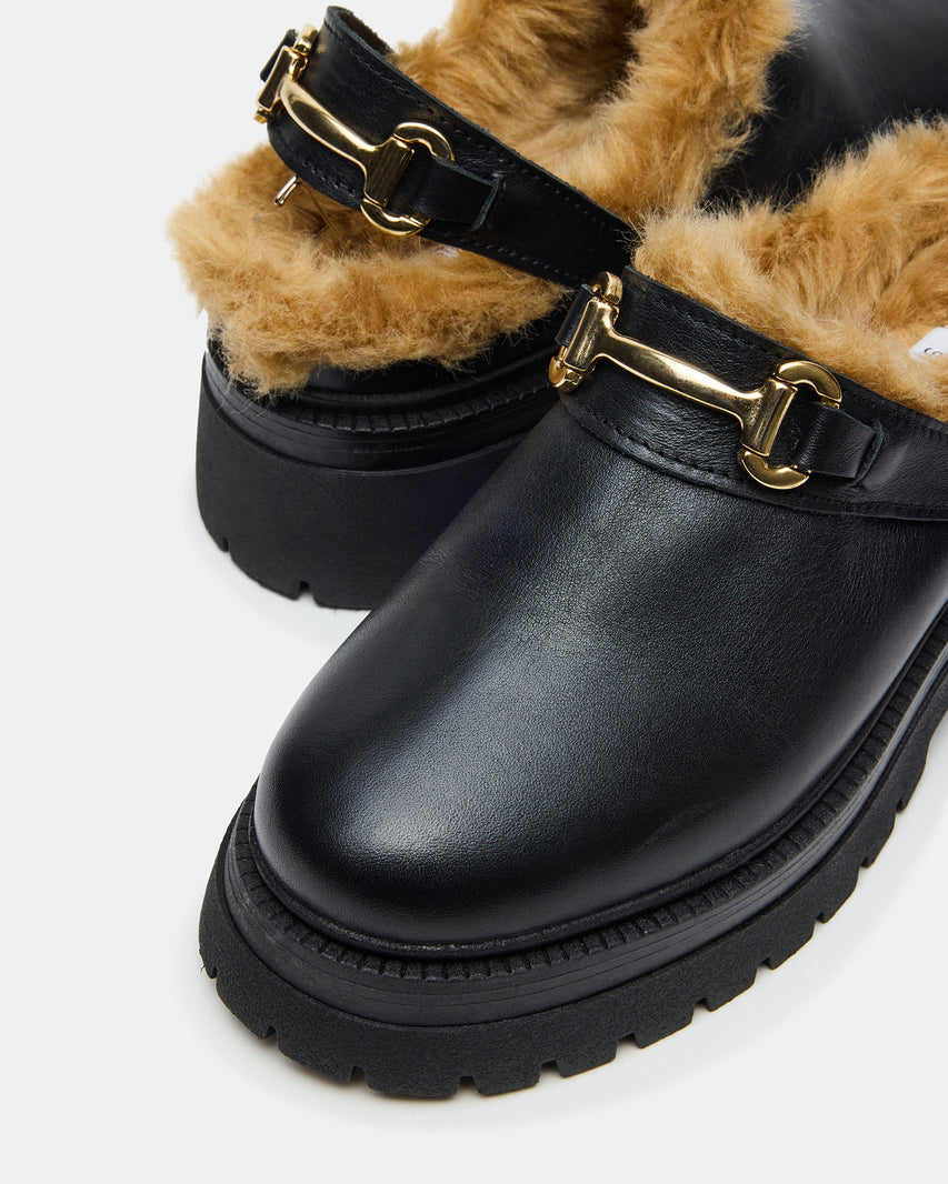 ERBA FAUX FUR BLACK LEATHER