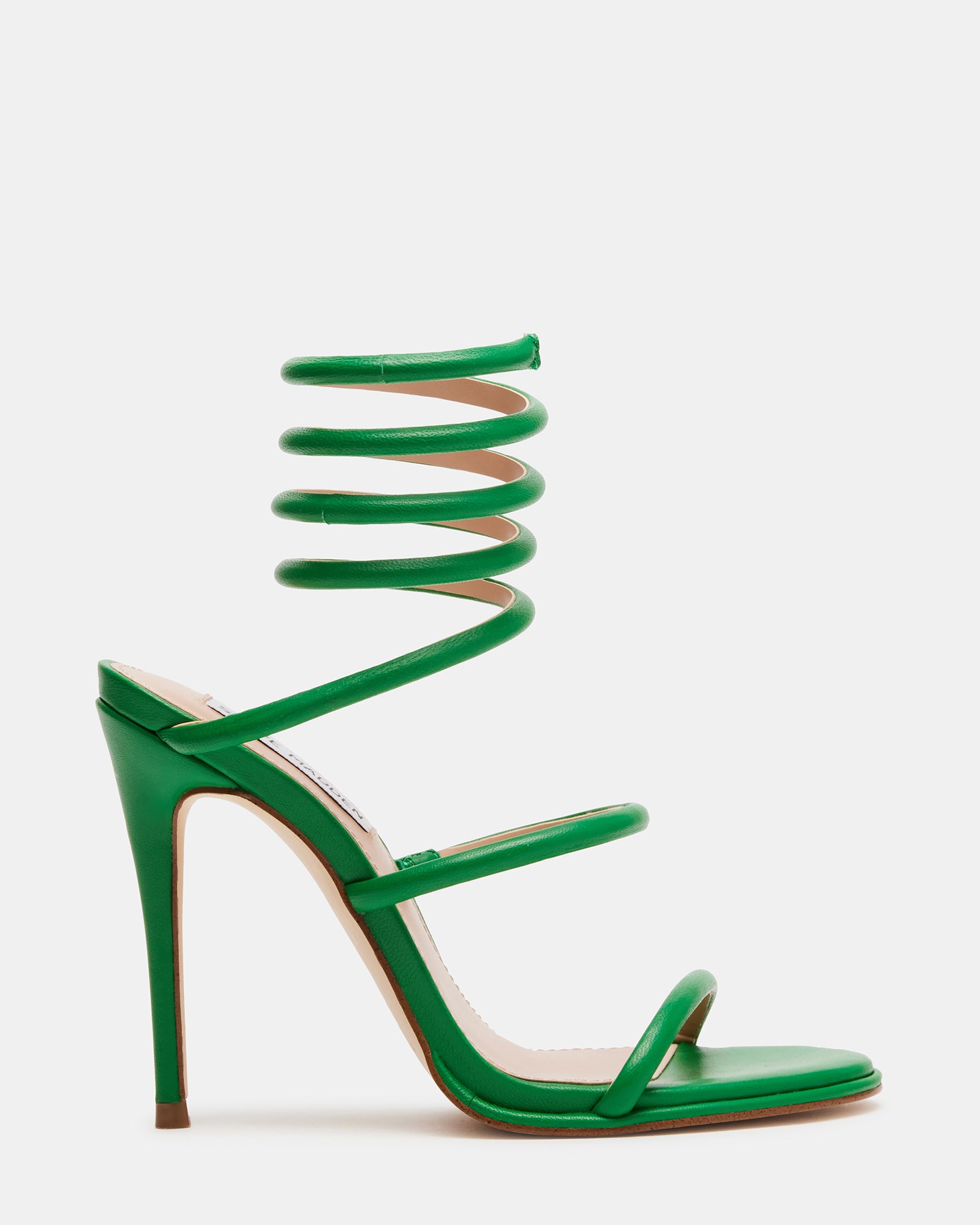 EXOTICA Green Leather Strappy Heel | Women's Heels – Steve Madden