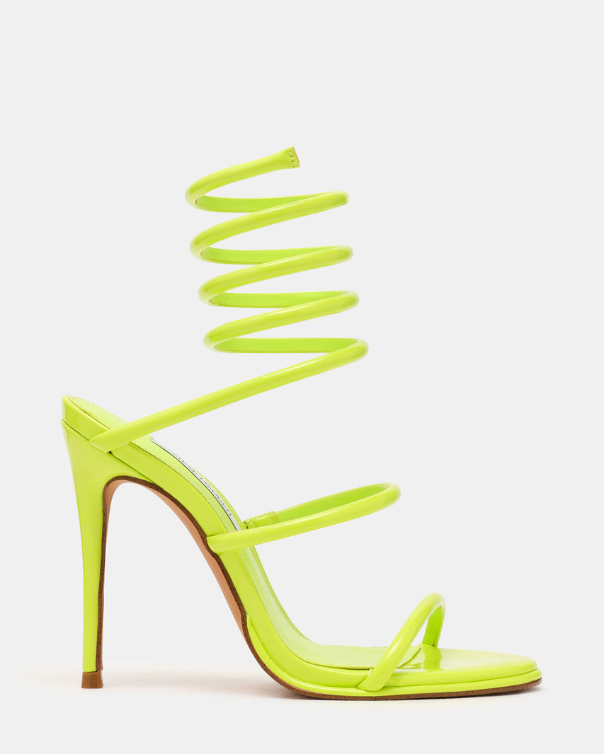 EXOTICA Lime Patent Strappy Stiletto Women's Heel | Steve Madden