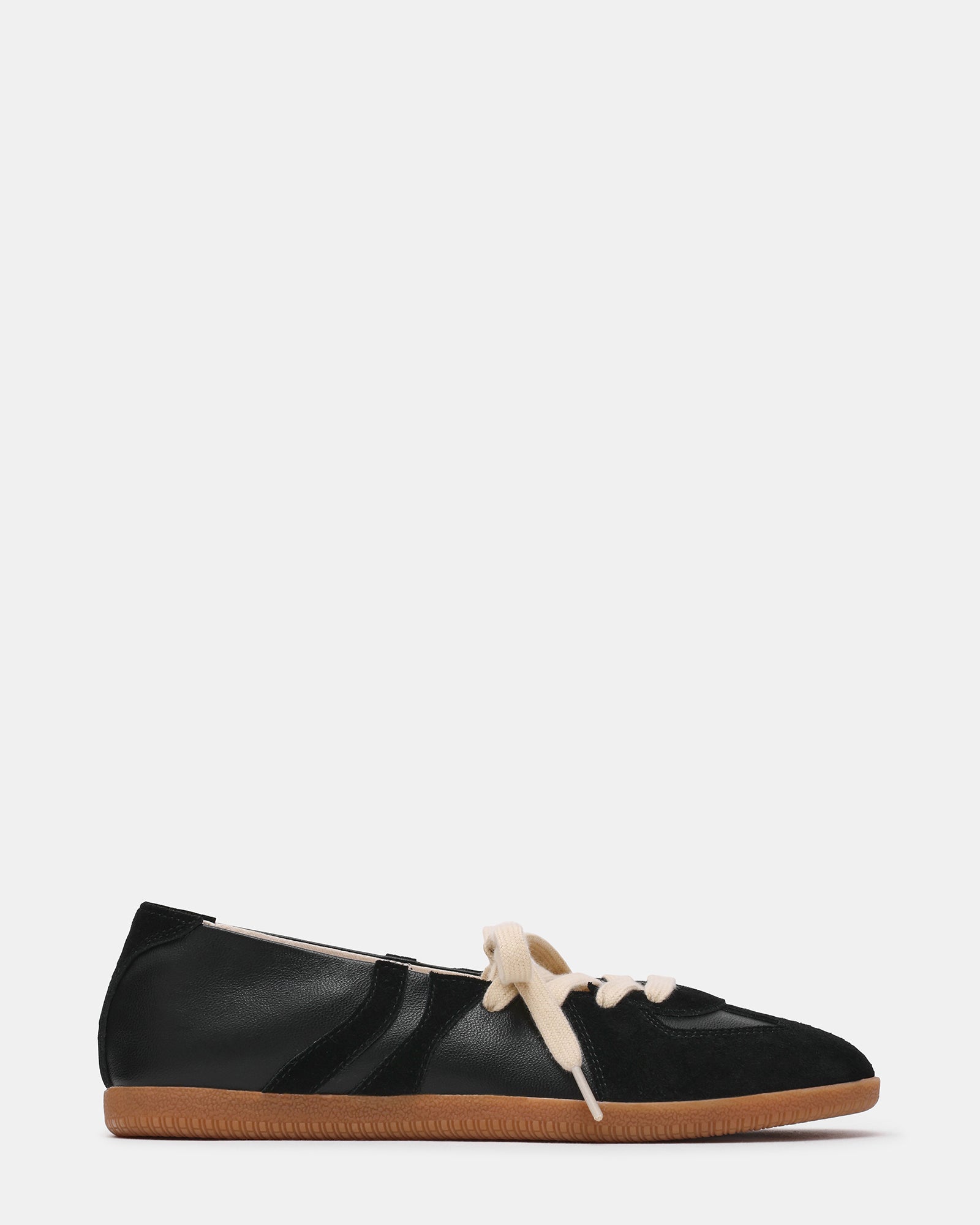 FAWN Black Ballet Lace-Up Women's Sneaker | Steve Madden