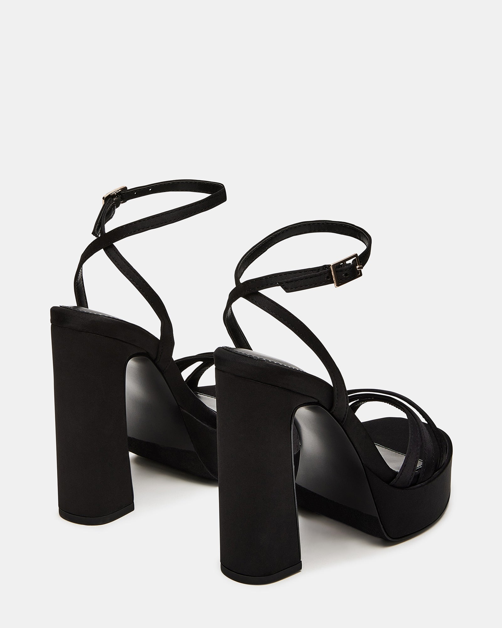 Steve Madden Mens Duffle Bag FLEET Black Strappy Platform Block