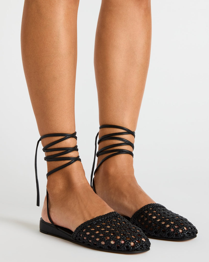 FLUTTER BLACK LEATHER