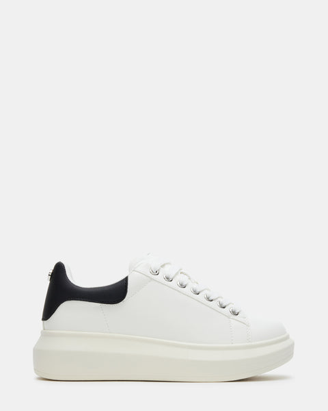 GASP WHITE/BLACK Low-Top Lace-Up Sneaker | Women's Sneakers – Steve Madden