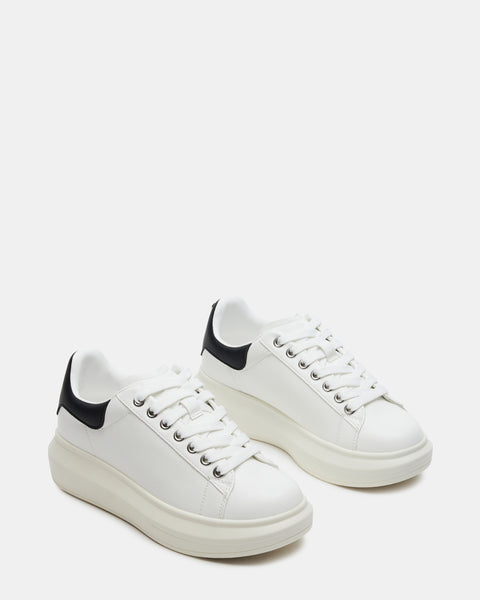 GASP WHITE/BLACK Low-Top Lace-Up Sneaker | Women's Sneakers – Steve Madden