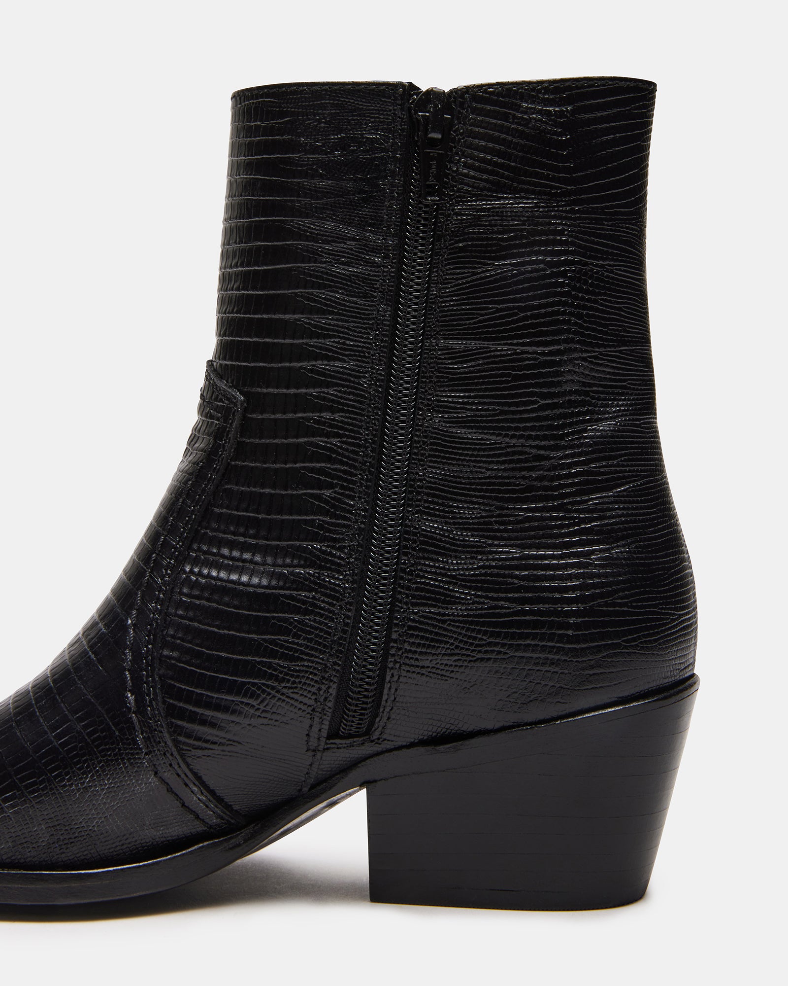 GINA Black Snake Point Toe Ankle Bootie | Women's Booties – Steve Madden