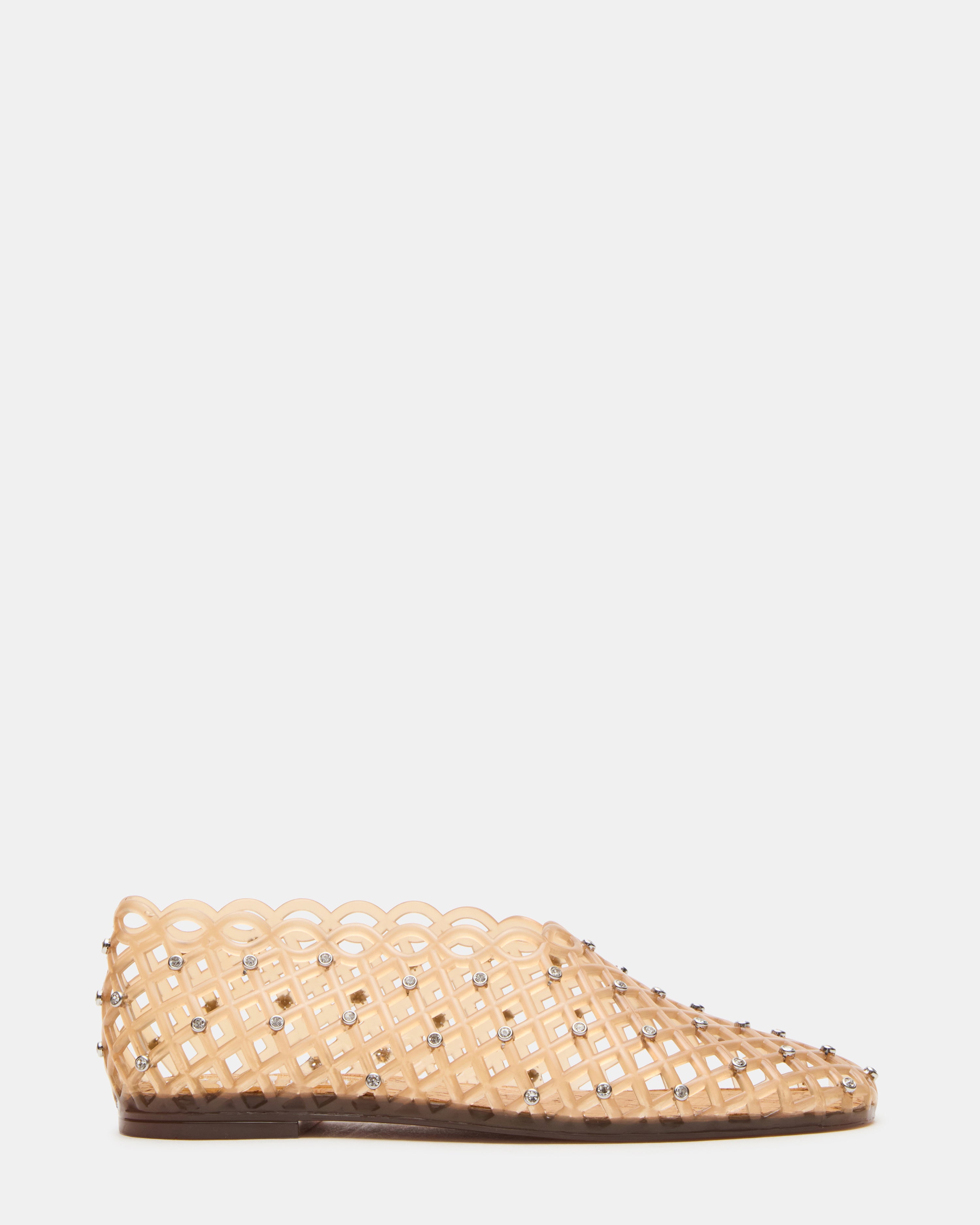 GROVE Tan Rhinestones Square-Toe Jelly Women's Flat | Steve Madden