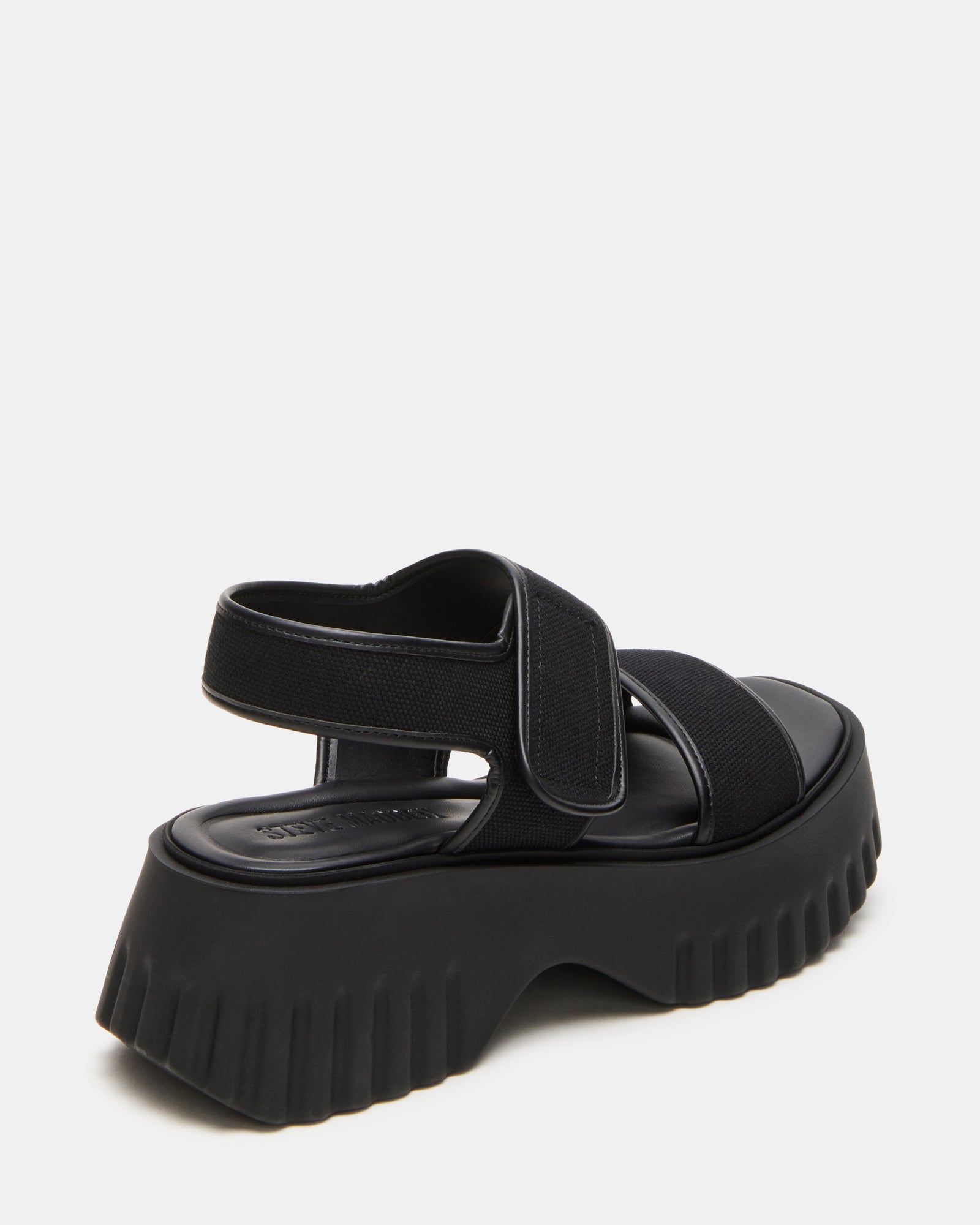 GROVER Black/Black Women's Square-Toe Platform Sandal – Steve Madden