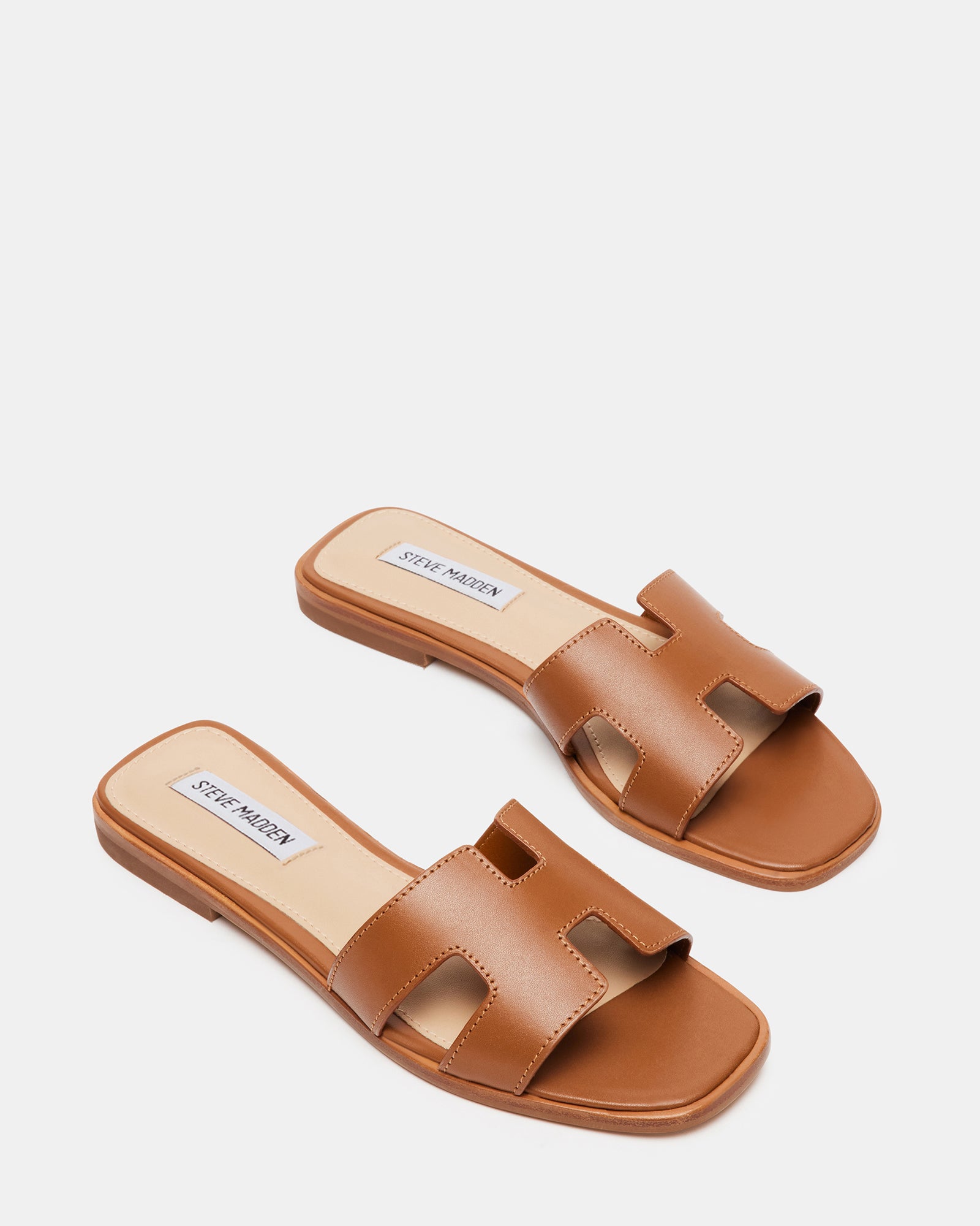 HADYN Cognac Leather Sandal | Women's Designer Sandals – Steve Madden