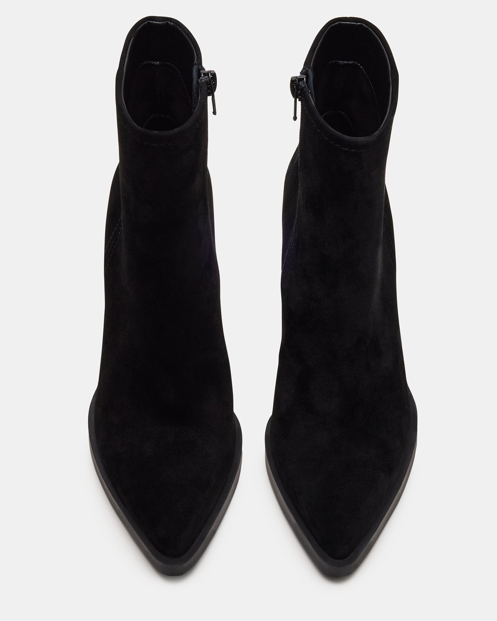 HARDEN Black Suede Women's Pointed-Toe Ankle Boot â Steve Madden