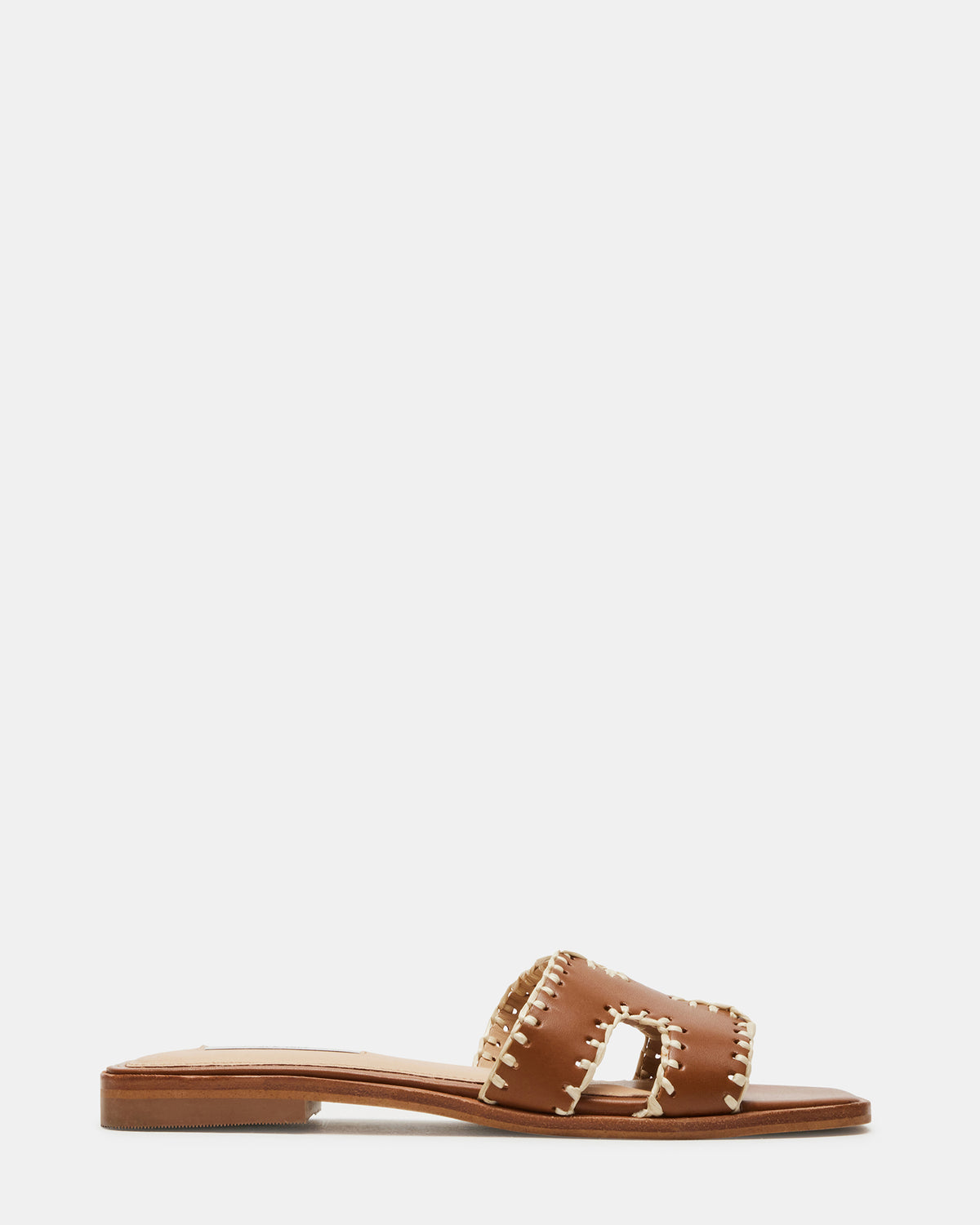 HADYN Woven Cognac Leather Sandal | Women's Designer Sandals | Steve Madden