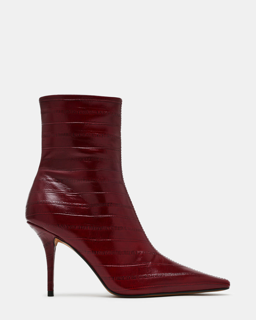 HELEENA Red Eel Pointed-Toe Stiletto Women's Ankle Boot | Steve Madden