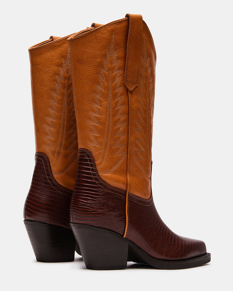 HUNTIN Caramel Western Cowboy Boot | Women's Boots – Steve Madden