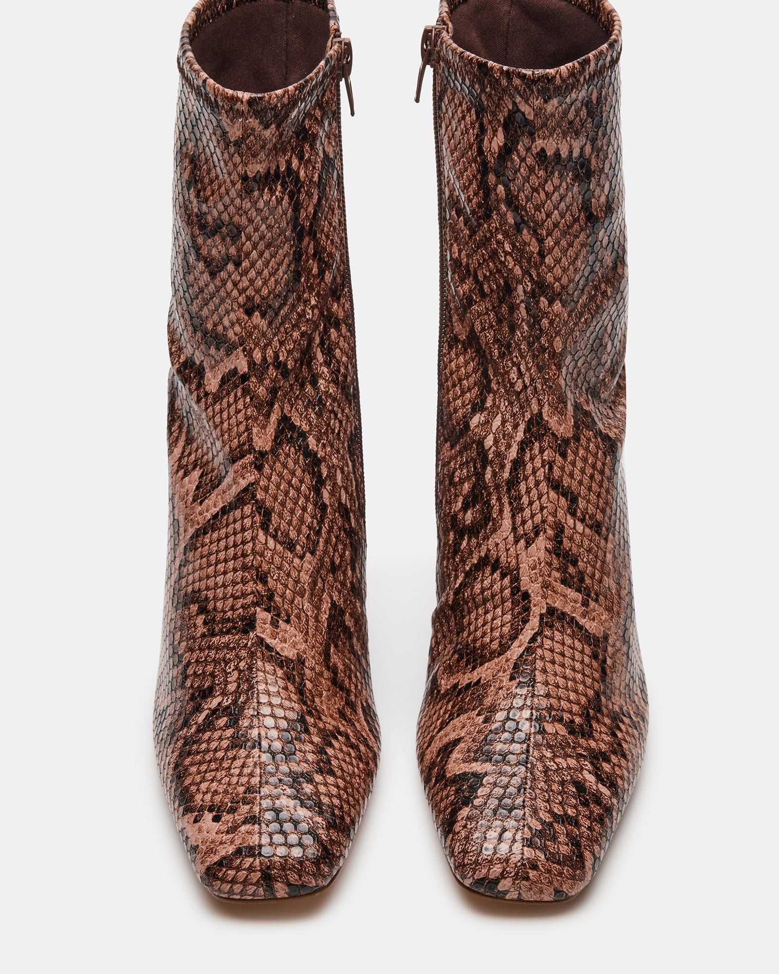 HUSH Snake Square Toe Bootie | Women's Ankle Boots â Steve Madden