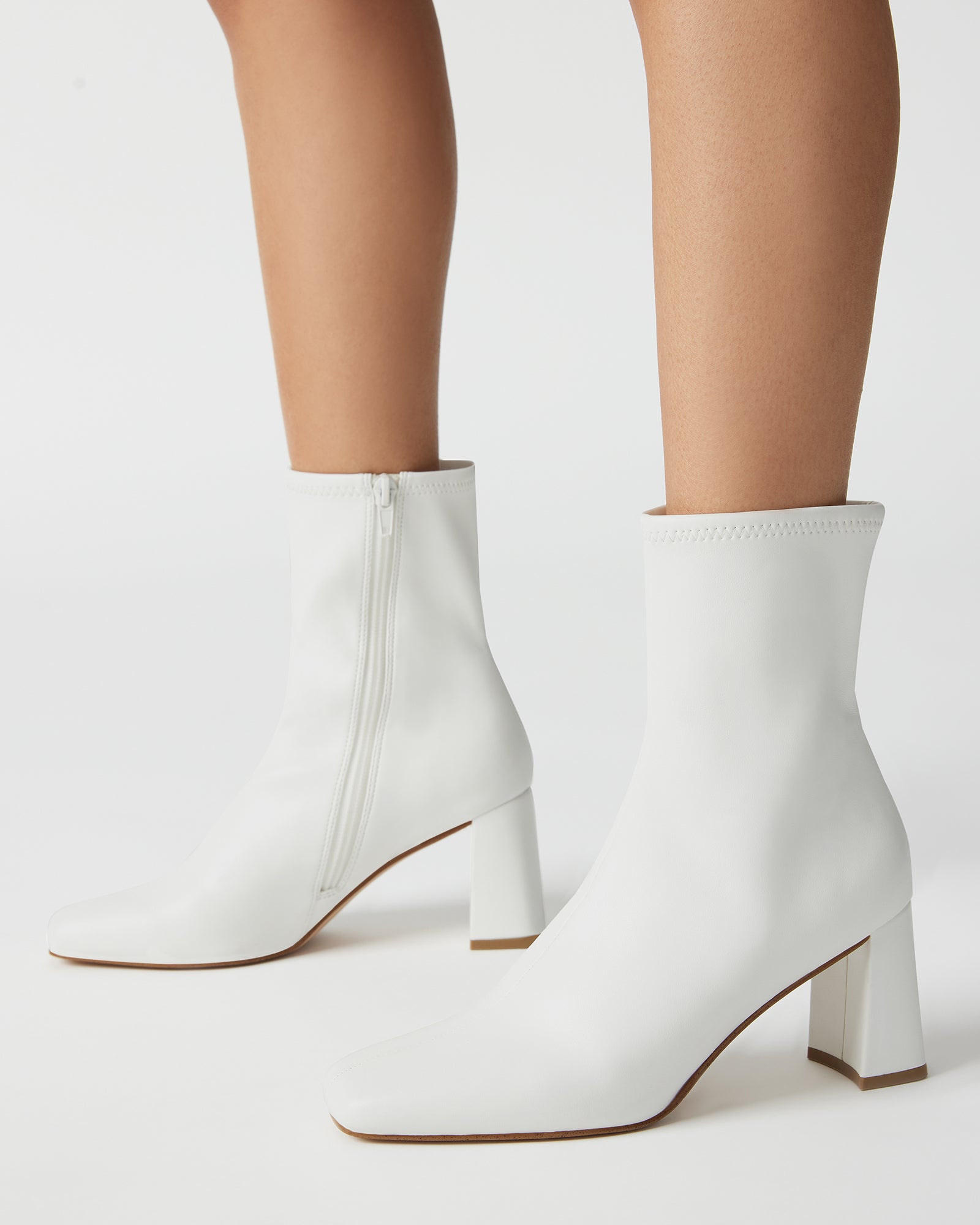 HUSH White Square Toe Bootie | Women's Ankle Boots – Steve Madden