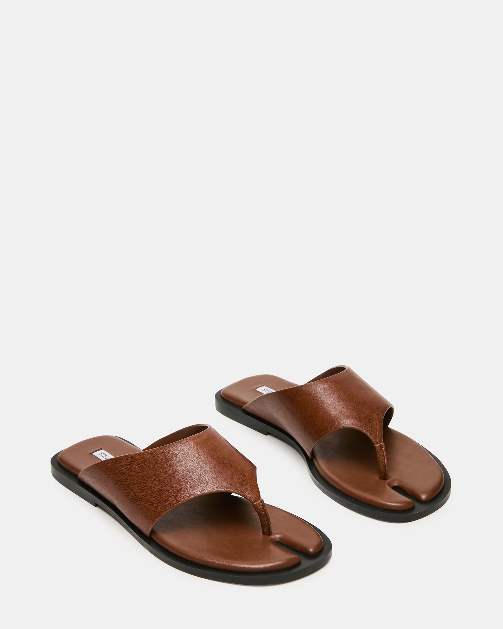 ILLIA Cognac Leather Tabi-Inspired Thong Women's Sandal | Steve Madden