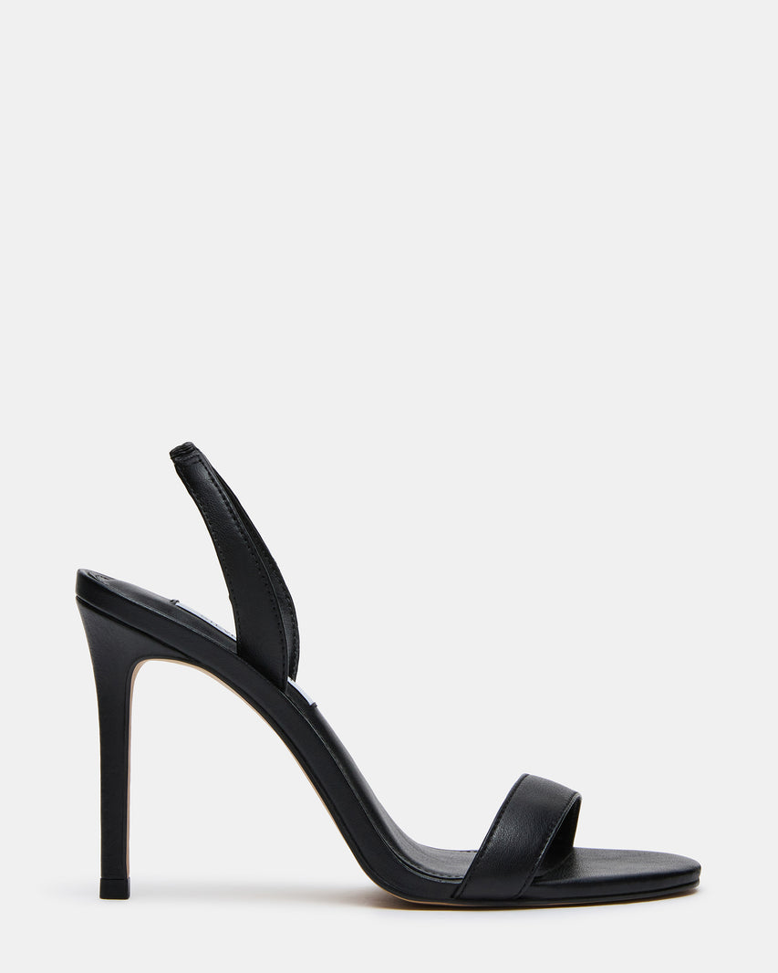 JADY Black Leather Slingback Round-Toe Stiletto Women's Heel | Steve Madden
