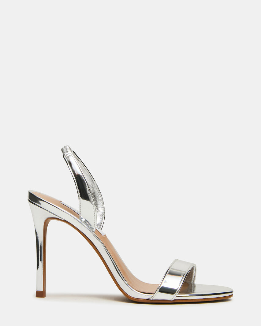 JADY Silver Slingback Round-Toe Stiletto Women's Heel | Steve Madden