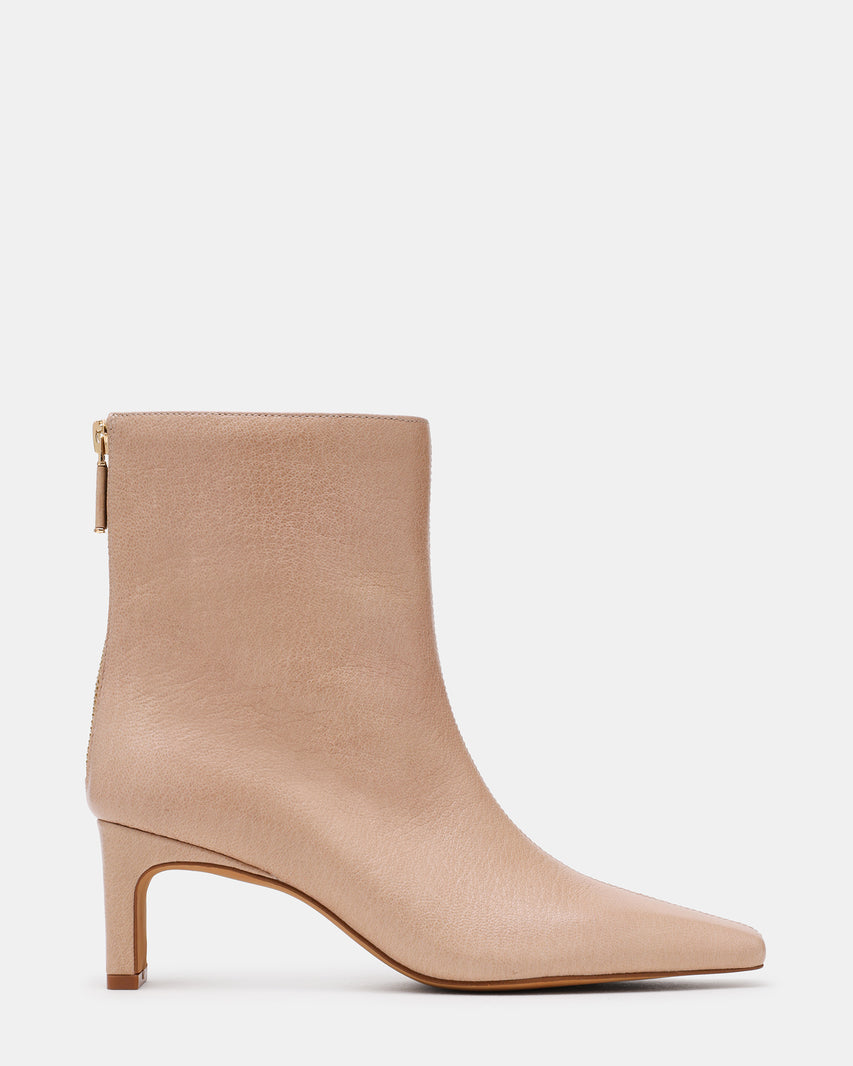 JAMIYAH Natural Leather Square-Toe Women's Ankle Boot | Steve Madden