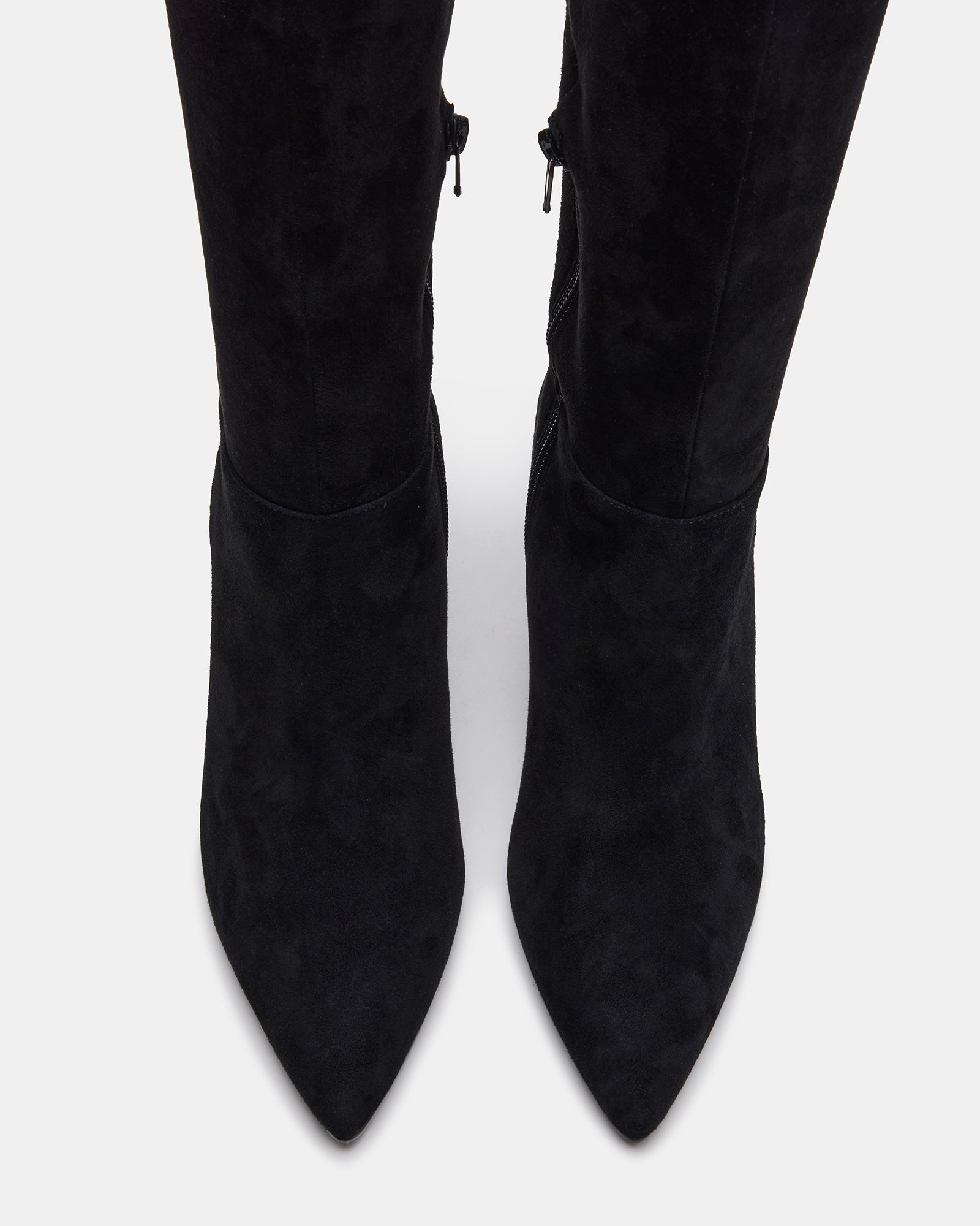 JANAE Black Suede Point Toe Knee High Boot | Women's Boots – Steve Madden