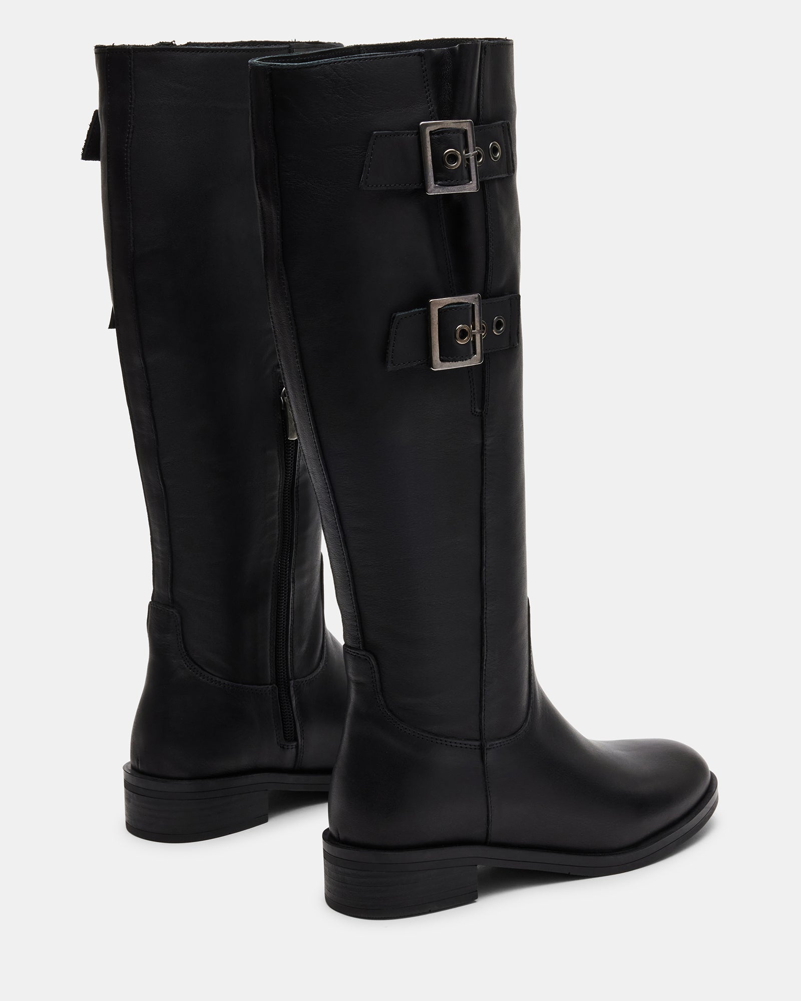 JAYMES Black Leather Knee High Boot| Women's Boots – Steve Madden