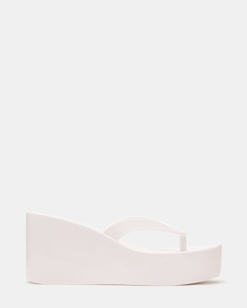 JELLA White Thong Wedge Women's Platform Sandal | Steve Madden
