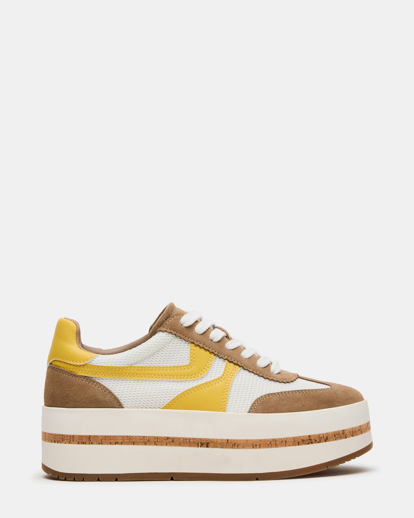 JUDGE Taupe Multi Platform Low-Top Lace-Up Women's Sneaker | Steve Madden
