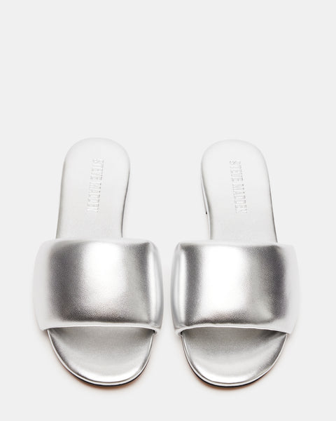KARTER Silver Slide Sandal | Women's Sandals – Steve Madden