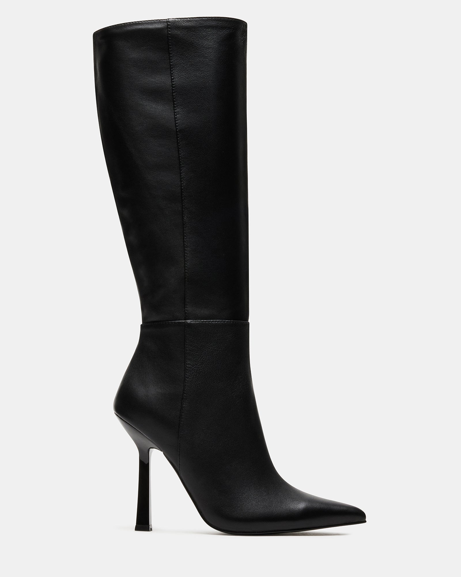 Black Boots - Faux Leather Knee-High Boots - High Heel Boots - Lulus