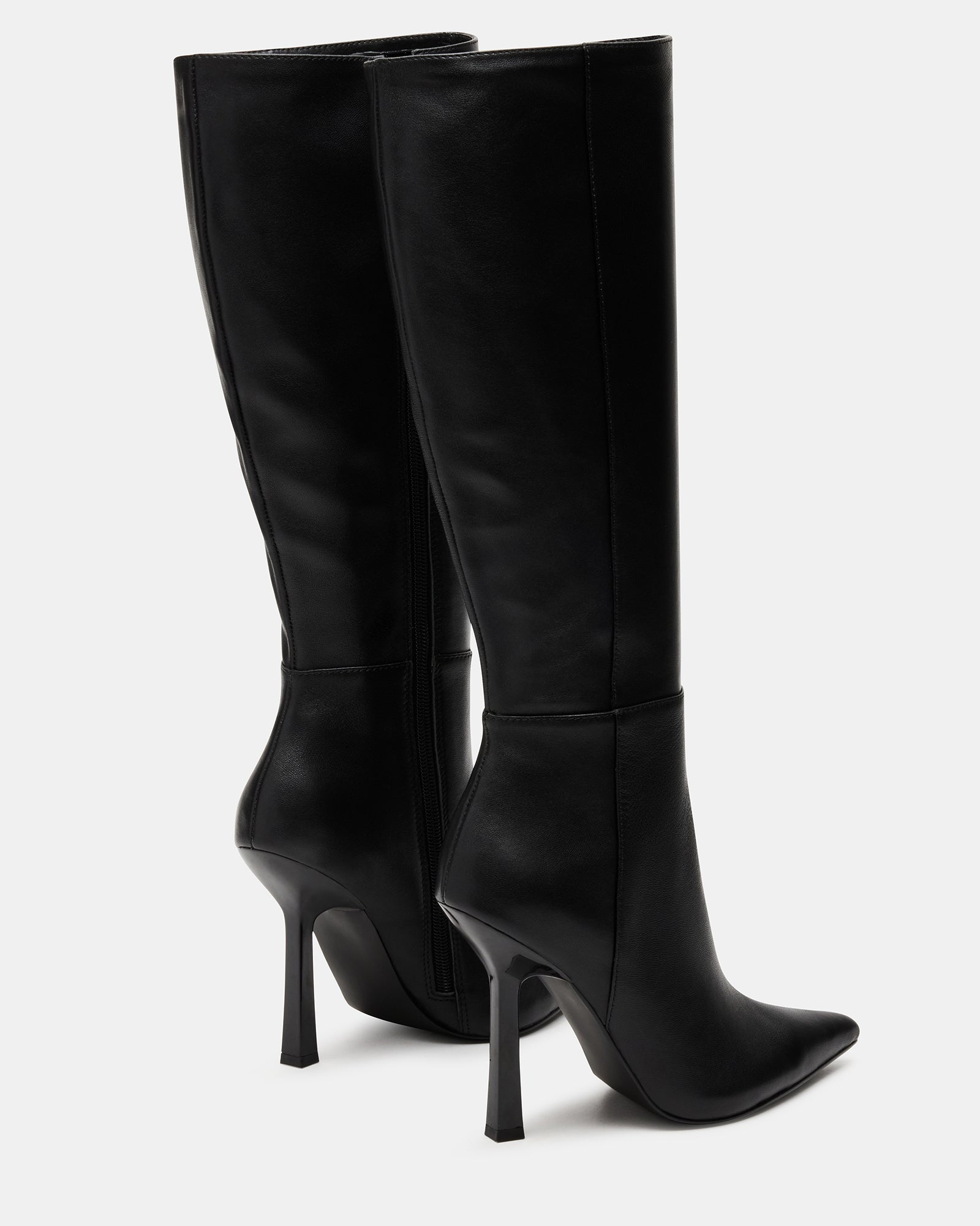 KATHLEEN Black Leather Knee High Boot | Women's Leather Boots – Steve ...