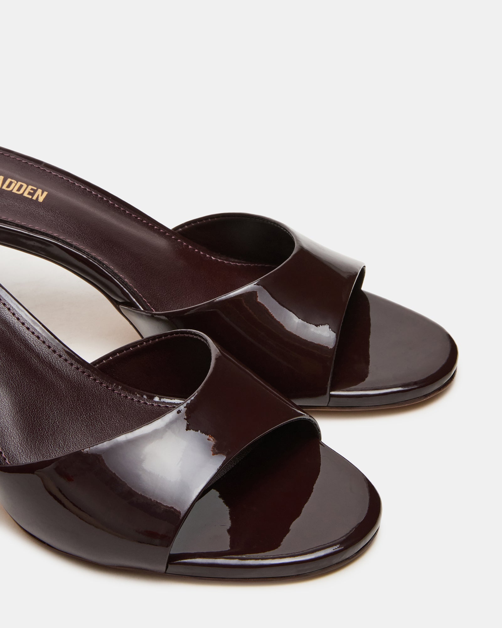 KENDRIX Brown Leather Women's Mule Heel – Steve Madden KENDRIX Brown Leather Women's Mule Heel – Steve Madden