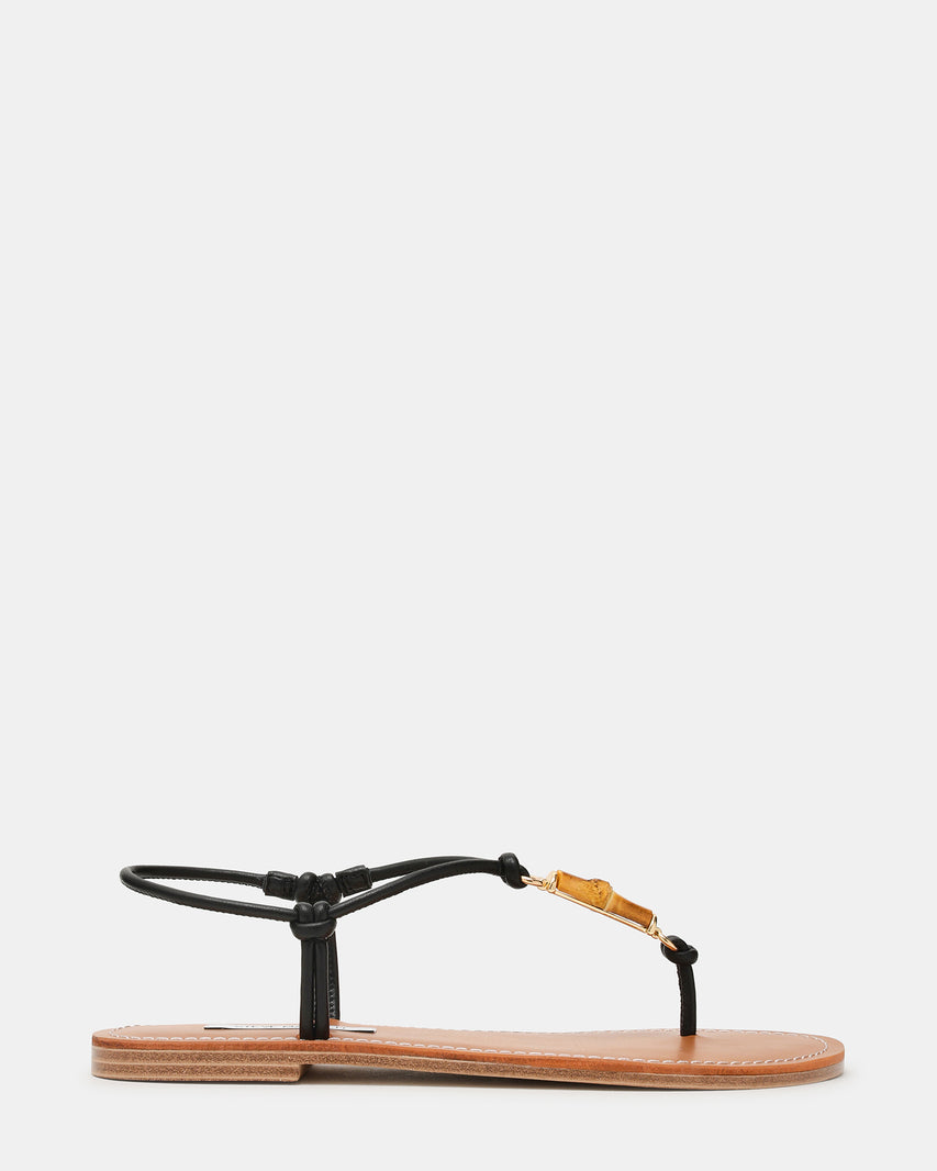 KINGSLY Black Thong Knot-Detail Women's Sandal | Steve Madden