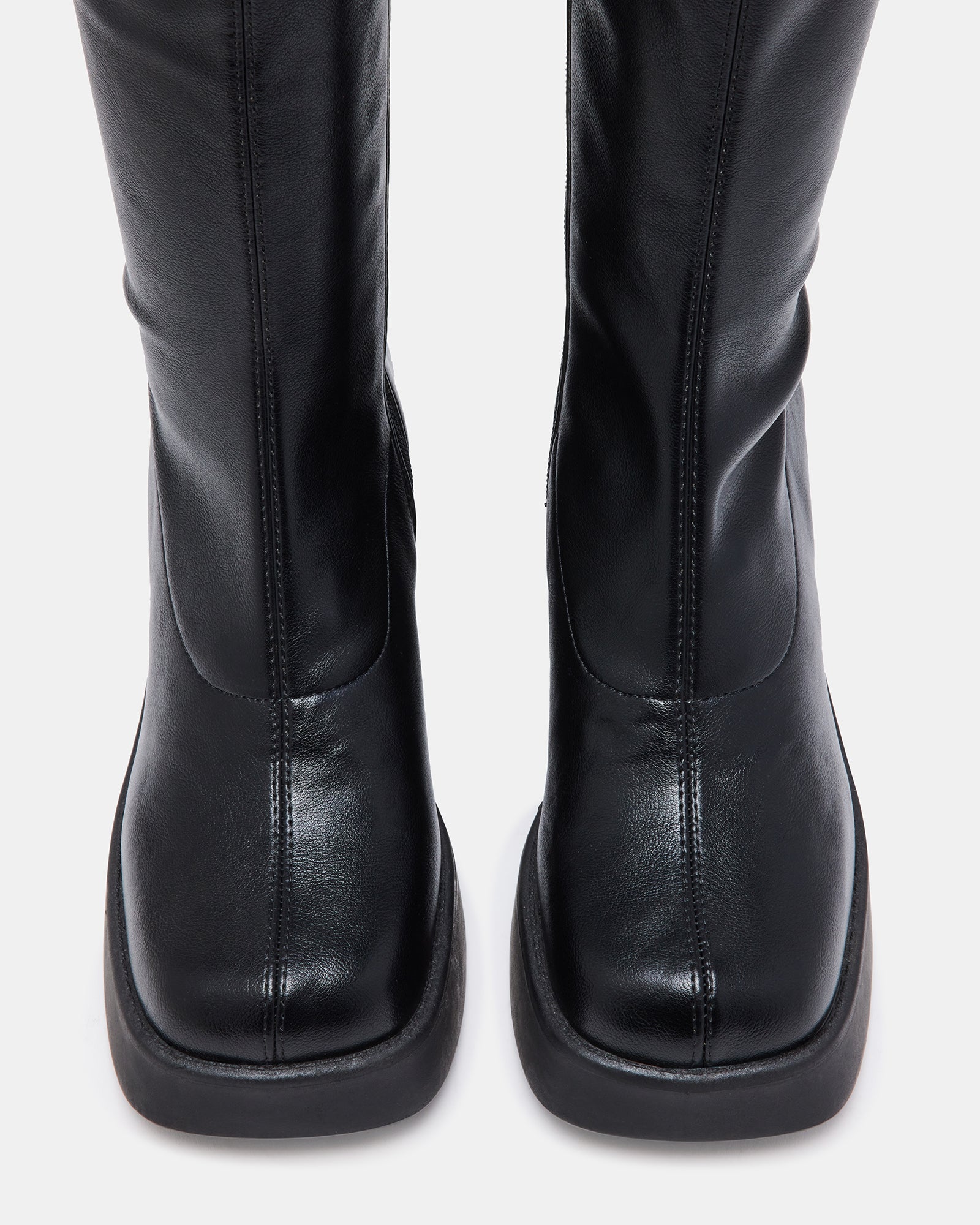 KLAYTON Black Platform Boots | Women's Vegan Leather Black Boots ...