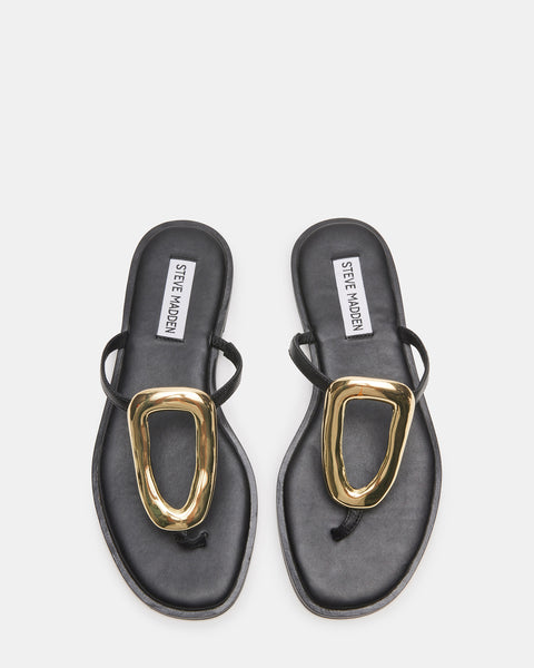 KNOLA Black Leather Thong Sandal | Women's Sandals – Steve Madden