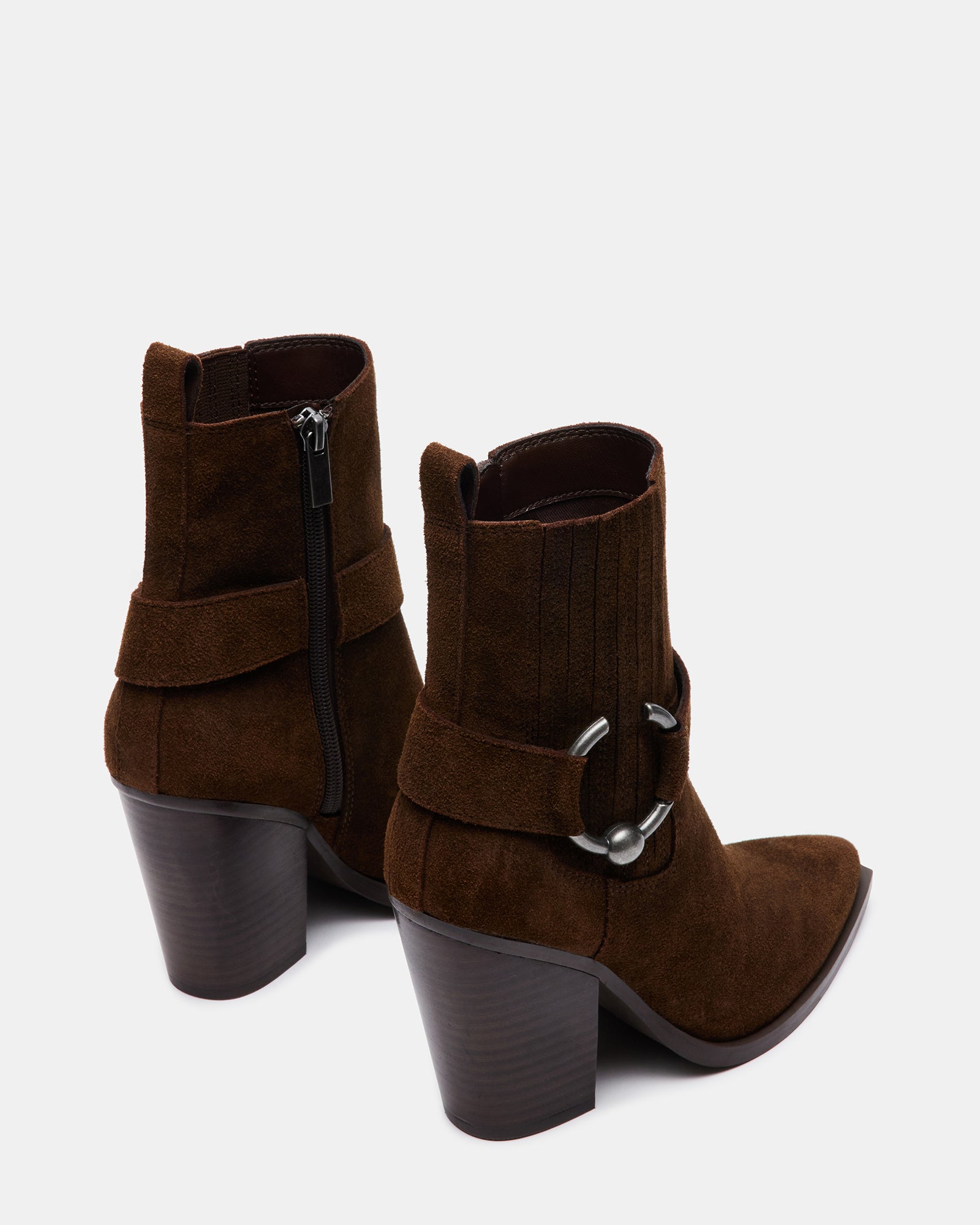 LAKELYNN Brown Suede Ankle Bootie Women's Booties Steve Madden