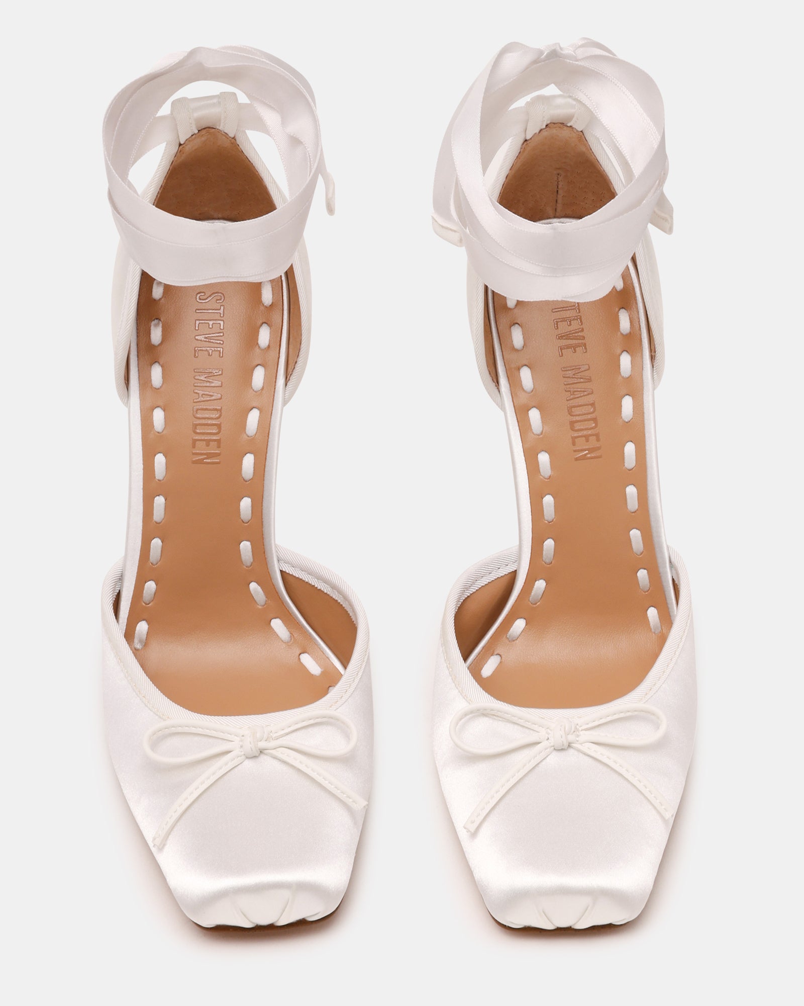 Steve Madden Women's Larina Lace-Up Heels - Ivory Satin - Size 11 Steve Madden Women's Larina Lace-Up Heels - Ivory Satin - Size 11