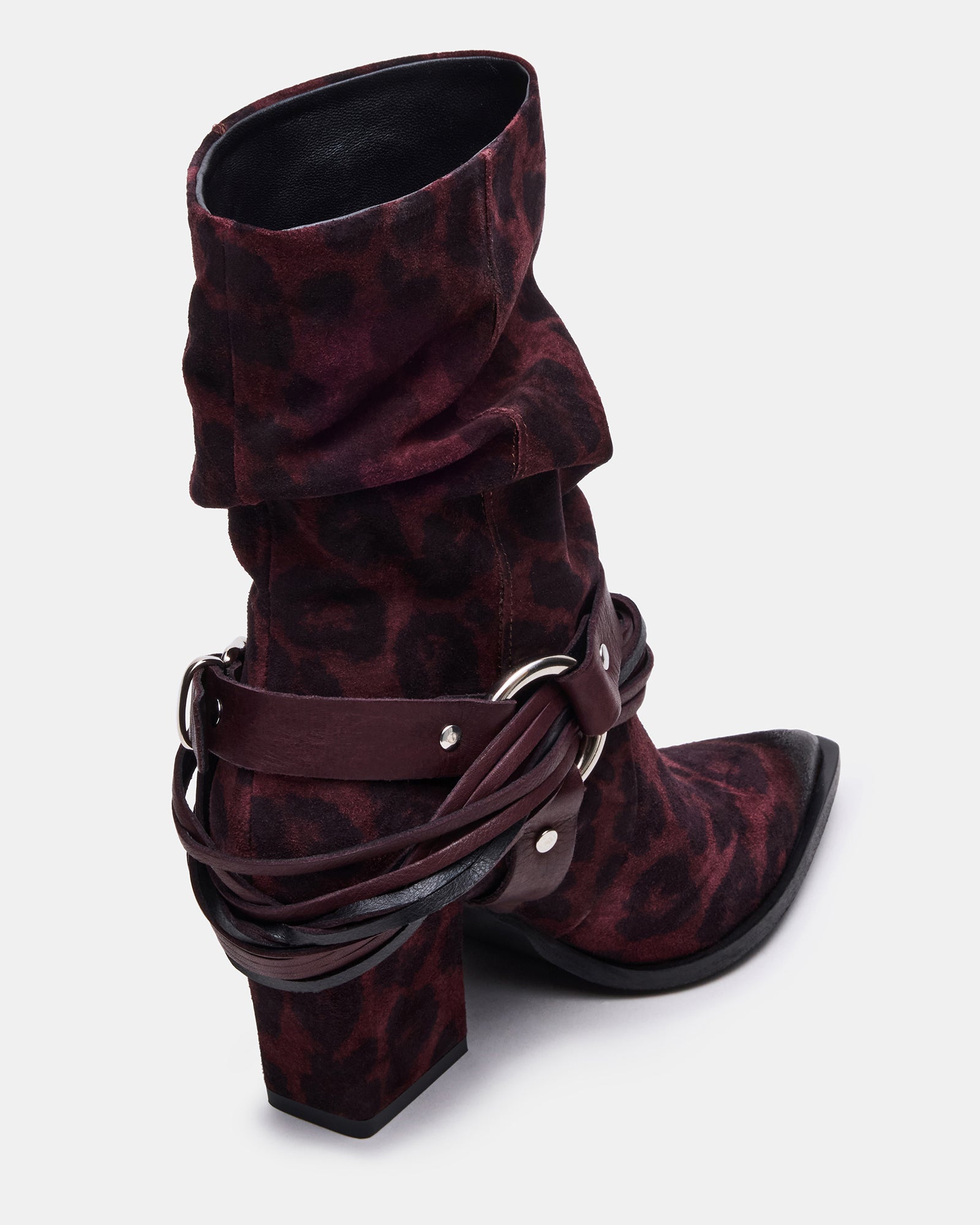 LAUPER Red Leopard Pointed-Toe Heeled Buckle Women's Ankle Boot – Steve ...